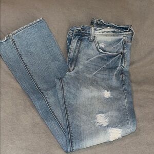 Arizona Jean Company Light Blue Distressed Slim Straight Jeans